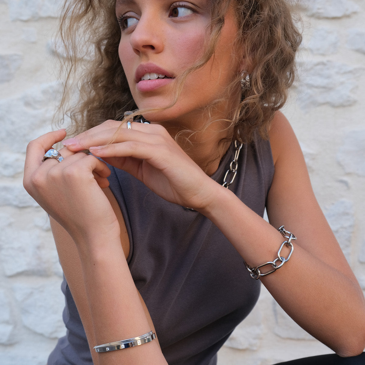 CHAIN BRACELET SILVER PLATED Women Bracelet - Zeke Collection NZ