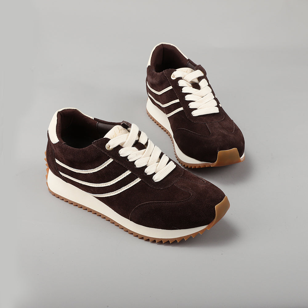 Naked Arches Wednesday Chocolate sneakers with brown and beige design, showcasing stylish casual footwear from the Naked Arches brand.