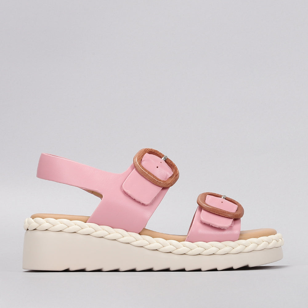 Le Sansa Emery baby pink sandals with soft straps and cushioned soles, designed for comfortable and stylish baby footwear.