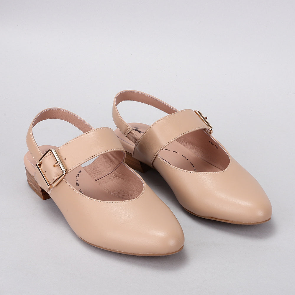 Naked Arches Yoko Sandals with tan leather straps and flat sole, showcasing minimalist design and comfortable fit.