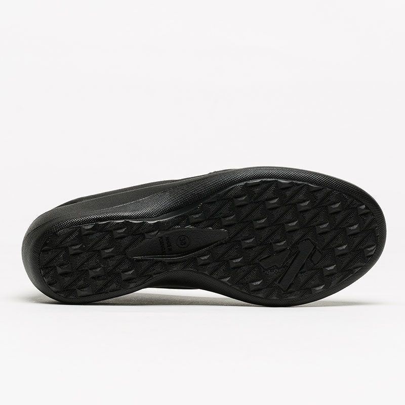 Black Arcopedico Acadia ballet flats with rounded toe and slip-on design, showcasing comfortable, stylish footwear.
