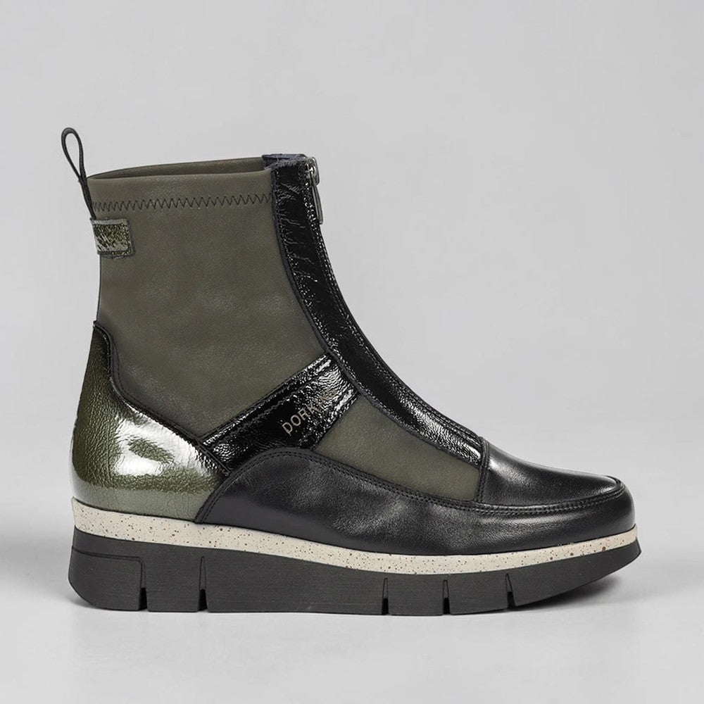 Dorking India Rowena Herb boots featuring tan leather with lace-up design and ankle height, stylish and comfortable for everyday wear.