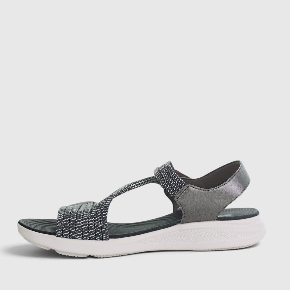 CC Resorts Florrie Pewter sandals featuring metallic finish and open toe design, perfect for casual or beachwear.