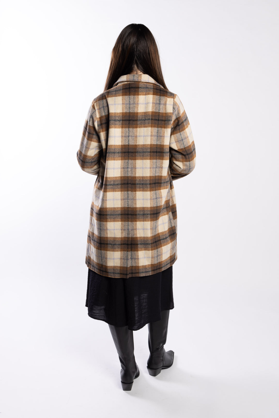 DRAMA THE LABEL GLACIER COAT AUTUMN CHECK Women Blazers, Jackets & Coats - Zeke Collection NZ