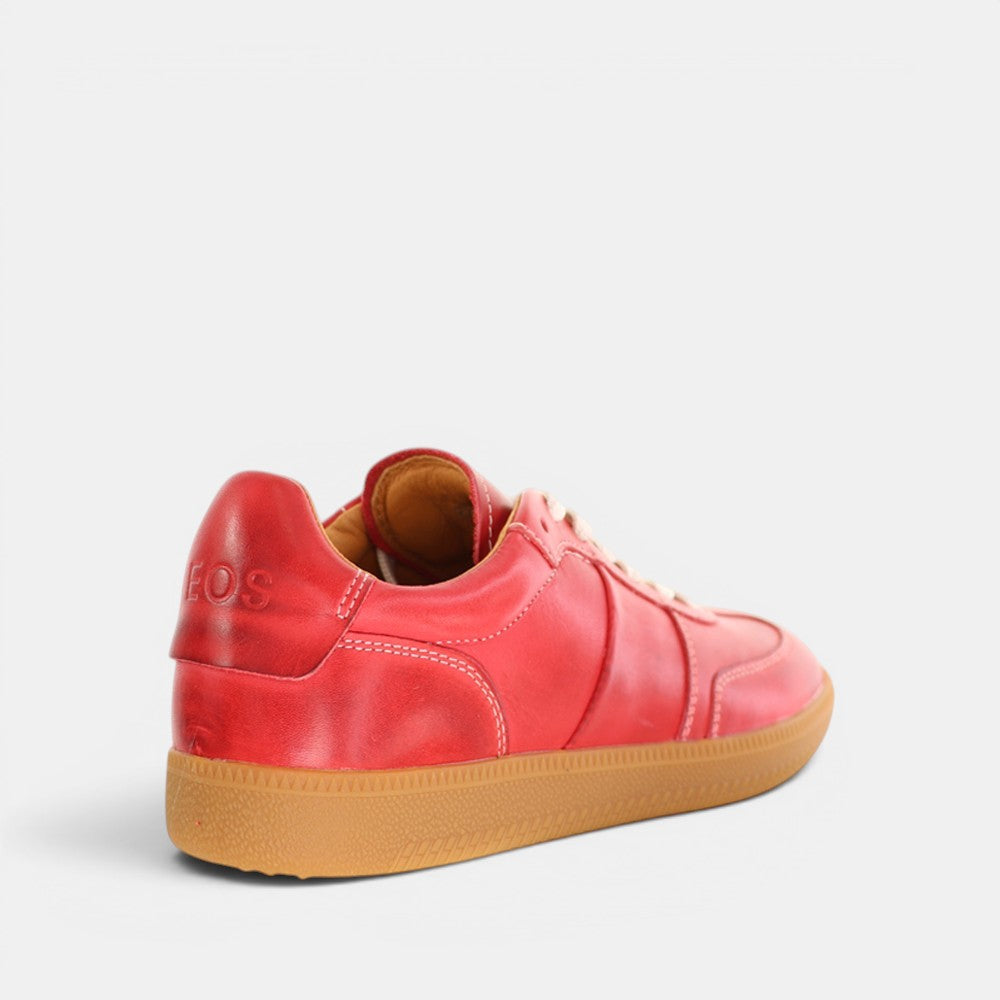 EOS ANTIGO RED sneakers featuring a sleek red design with white accents, showcasing the stylish and comfortable footwear.