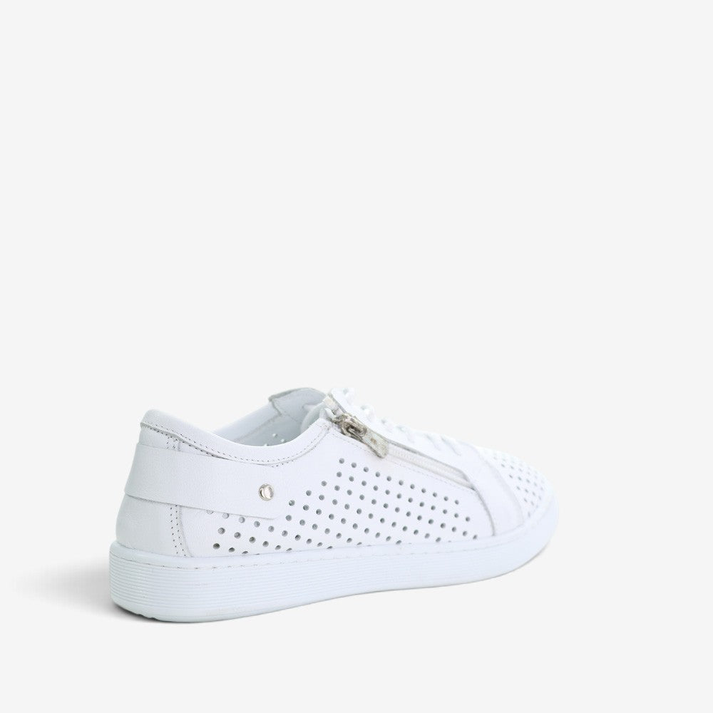 White CABELLO EG17 sneakers with sleek design, featuring white laces and modern style for casual wear.