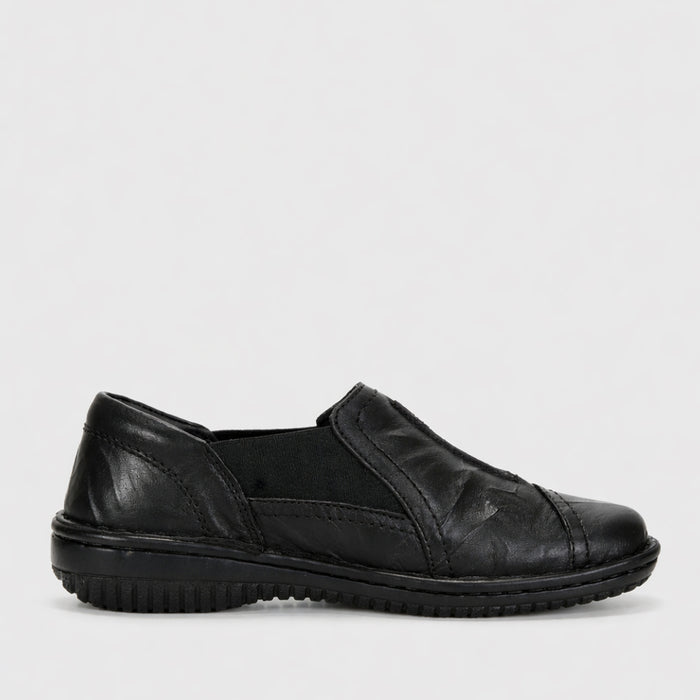 Black CABELLO 761-27 casual shoes with sleek design and comfortable fit, shown from a side view.