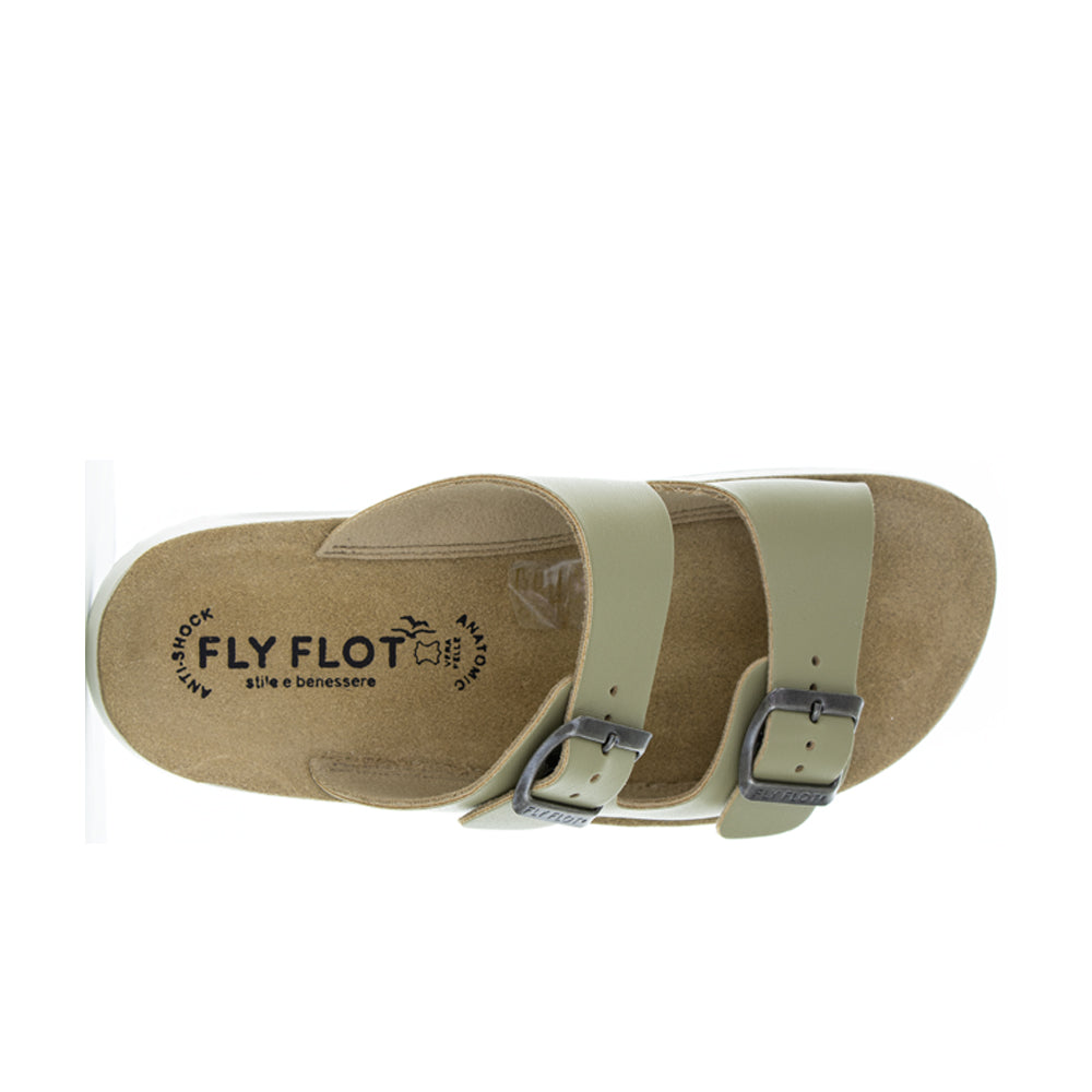 Light green Fly Flot flats with comfortable design, featuring sleek style and soft material, perfect for casual wear.