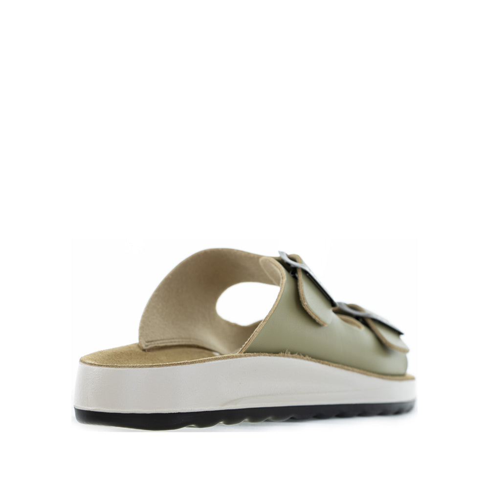 Fly Flot flats in light green with 77G64 2C model, featuring a comfortable slip-on design and stylish casual footwear.