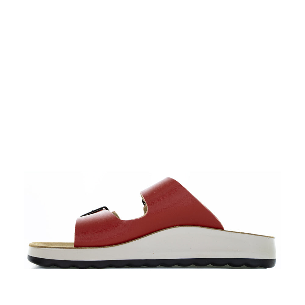 Fly Flot FLY FLOT 77G64 2C Rosso flats in vibrant red, with sleek design and comfortable slip-on style.