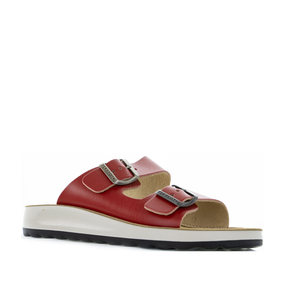 Fly Flot red flats with sleek design, featuring comfortable slip-on style and stylish 77G64 2C Rosso color.