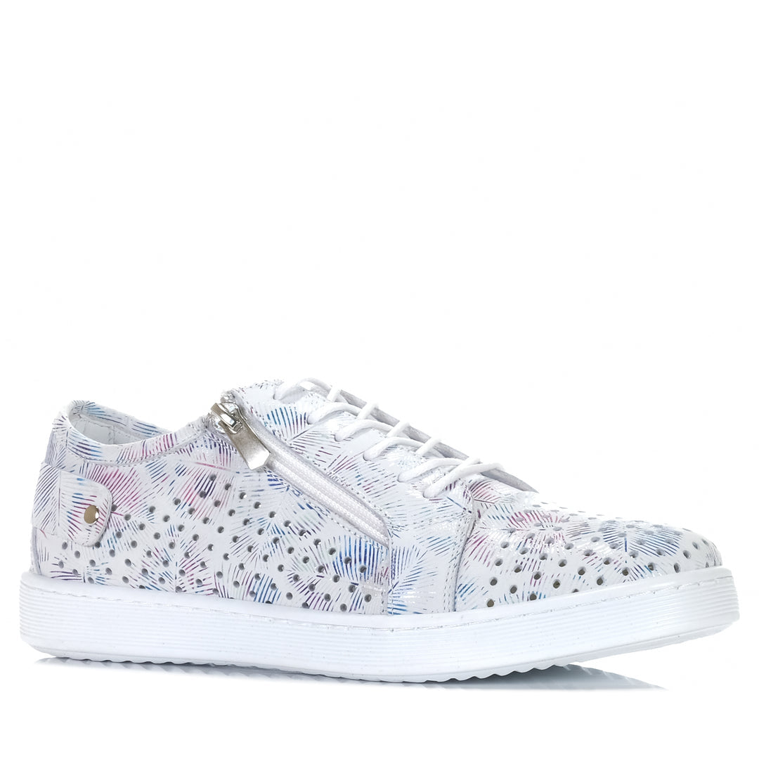 White printed Cabello EG17 sneakers with stylish design, featuring comfortable laces and modern sneaker silhouette.