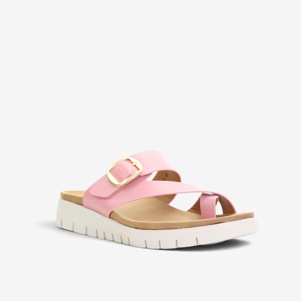 CC Resorts Domino slip-on shoes for baby girls in pink, featuring a soft fabric upper and comfortable sole.