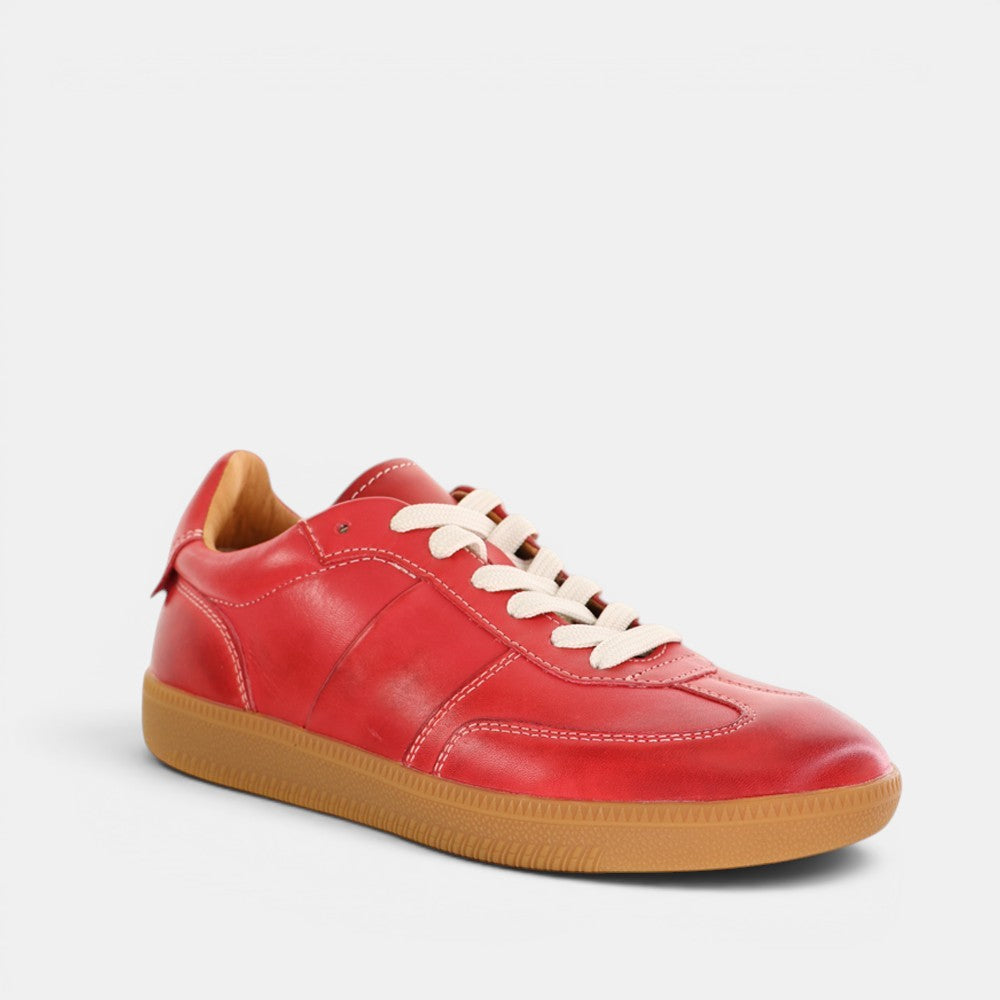 EOS ANTIGO RED sneakers with red and white design, casual athletic shoes featuring laces and breathable material.