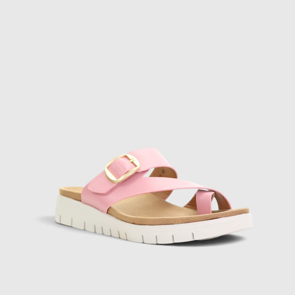 CC Resorts Domino baby pink slip-on shoes for girls, featuring a comfortable design and playful pattern.