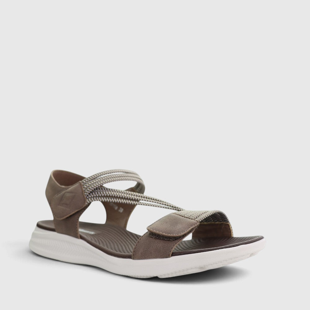 CC RESORTS Florrie Chocolate sandals with open toe design and ankle strap, made for casual and summer wear.