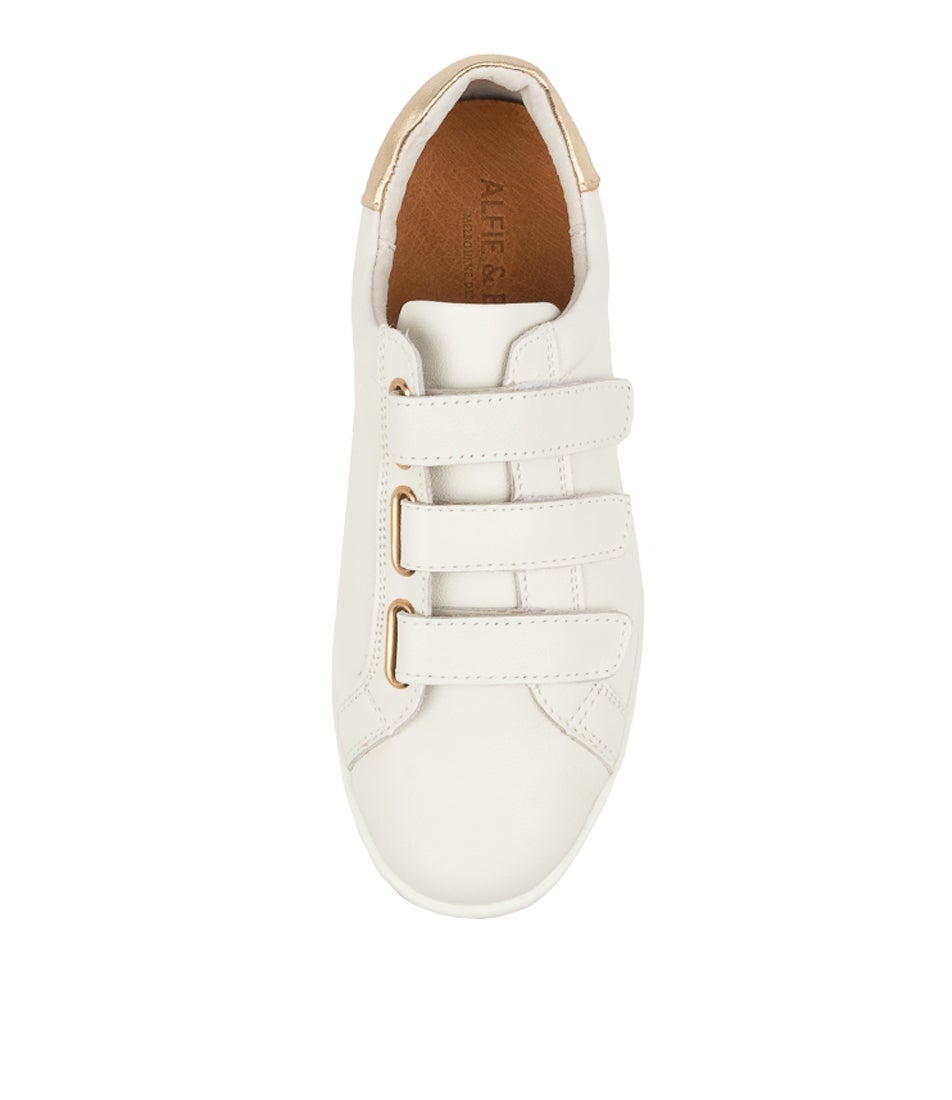 White gold ALFIE & EVIE Geoffrey sneakers featuring sleek design and comfortable fit, perfect for casual wear.