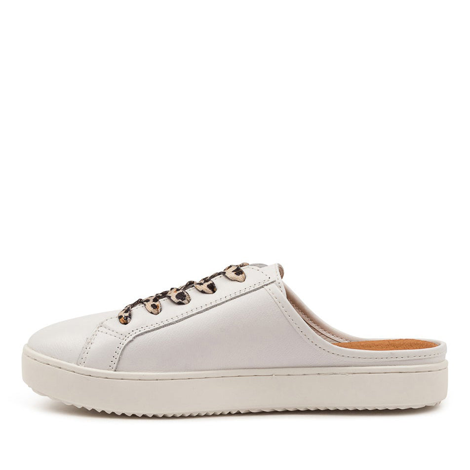 ALFIE &amp; EVIE VANGO WHITE BROWN Women Flats - Zeke Collection NZ