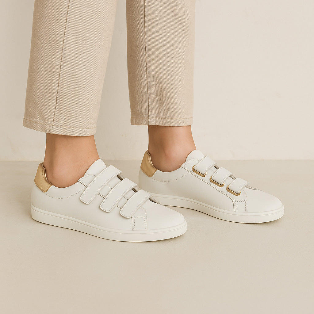 ALFIE &amp; EVIE GEOFFREY WHITE GOLD Women Sneakers - Zeke Collection NZ