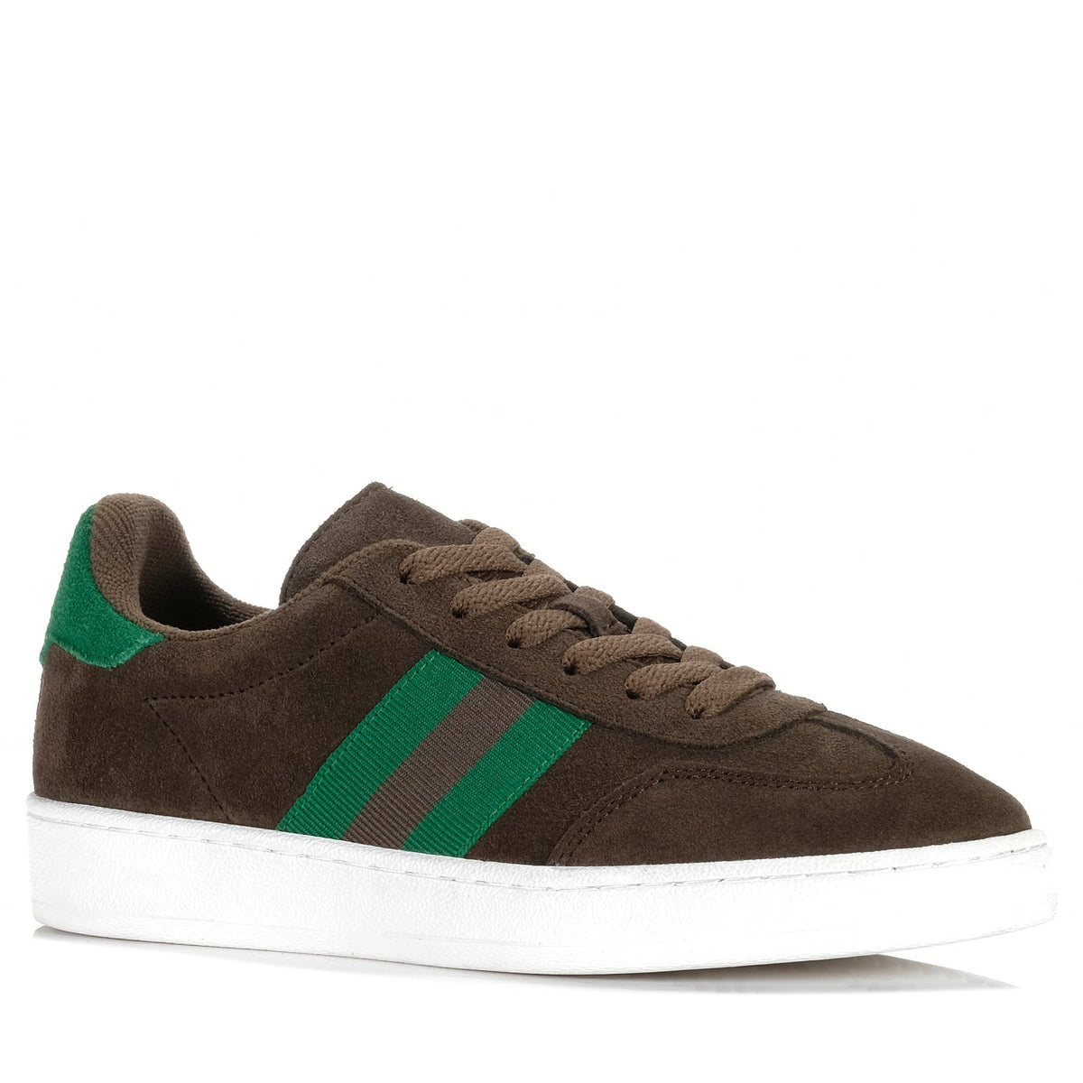 Alfie & Evie Attitude Choc forest sneakers featuring brown suede and playful design, stylish footwear for kids.