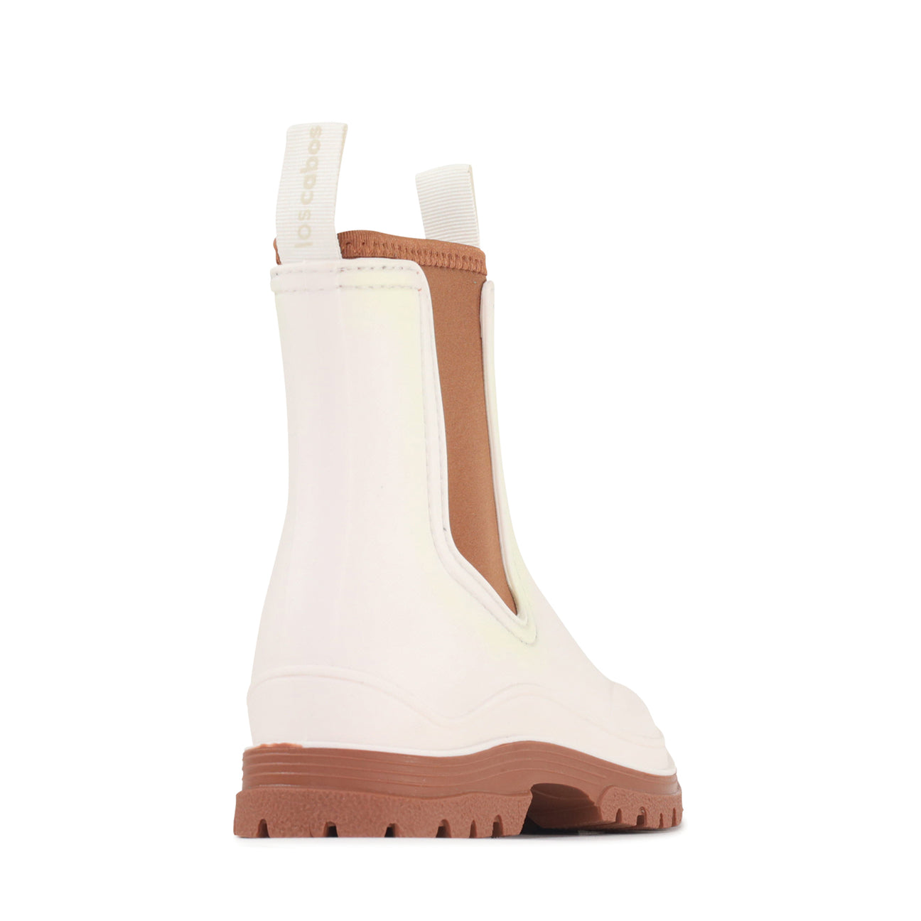 LOS CABOS Amelia Cream boots featuring sleek beige leather and stylish design with ankle height and pointed toe.