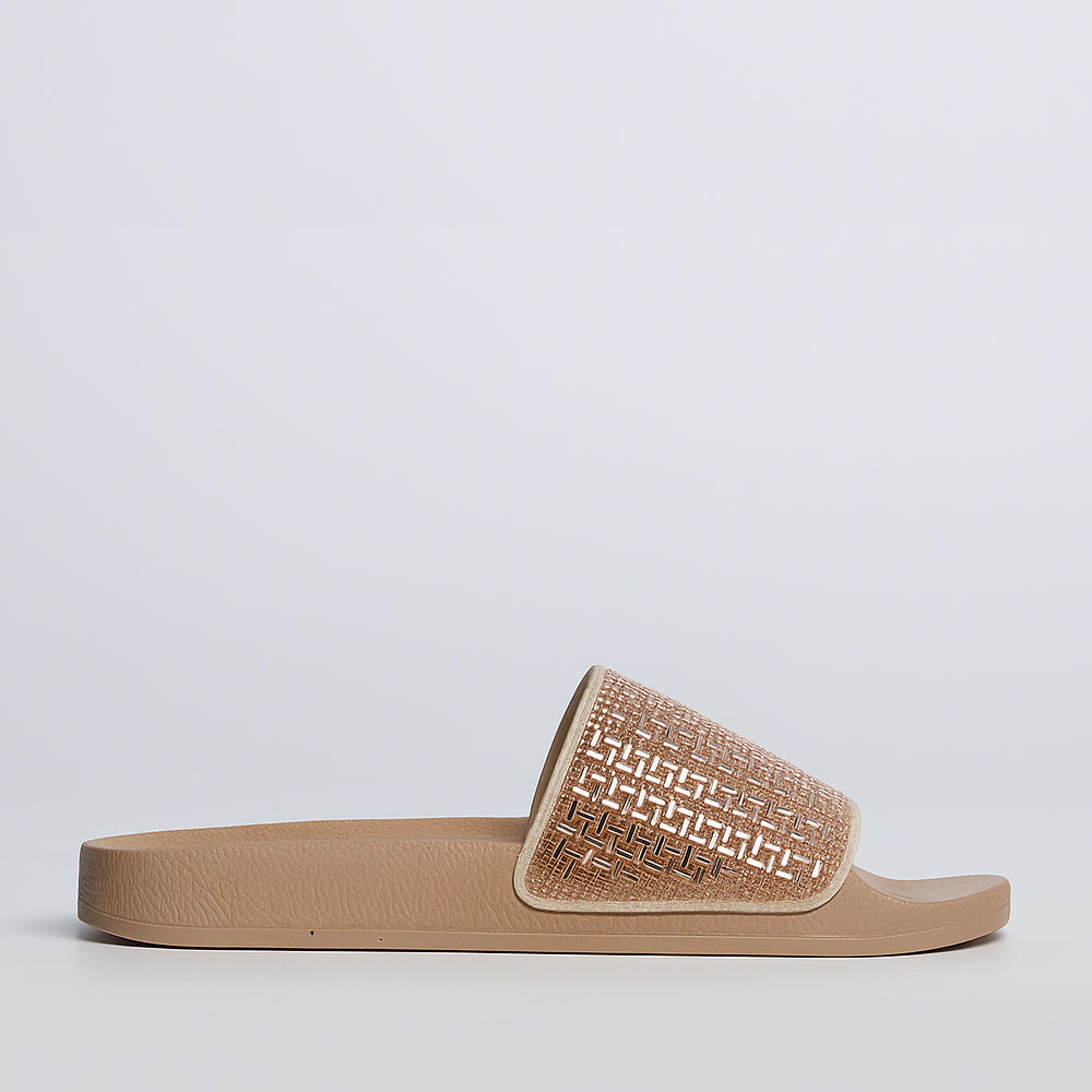 Alfie & Evie Billie nude slip-on shoes with a sleek, minimalist design and comfortable fit.