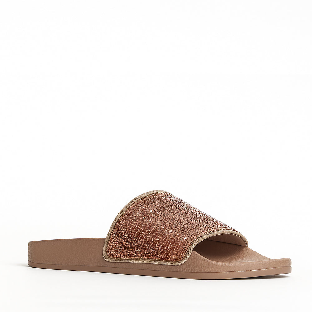 Alfie & Evie Billie nude slip-on shoes with a sleek design, lightweight fabric, and comfortable fit.