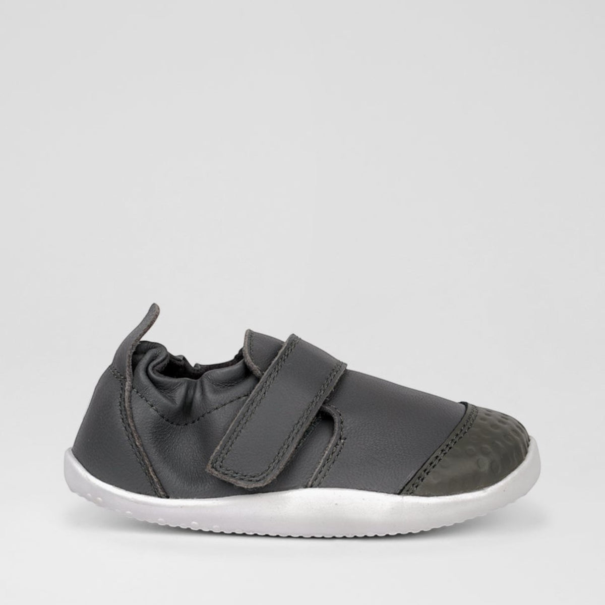 Baby sneakers by Bobux, BOBUX XP GO Smoke style, featuring lightweight design and comfortable fit for little feet.