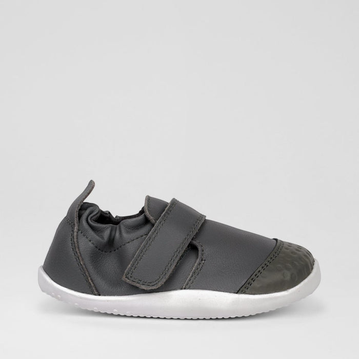 Baby sneakers by Bobux, BOBUX XP GO Smoke style, featuring lightweight design and comfortable fit for little feet.