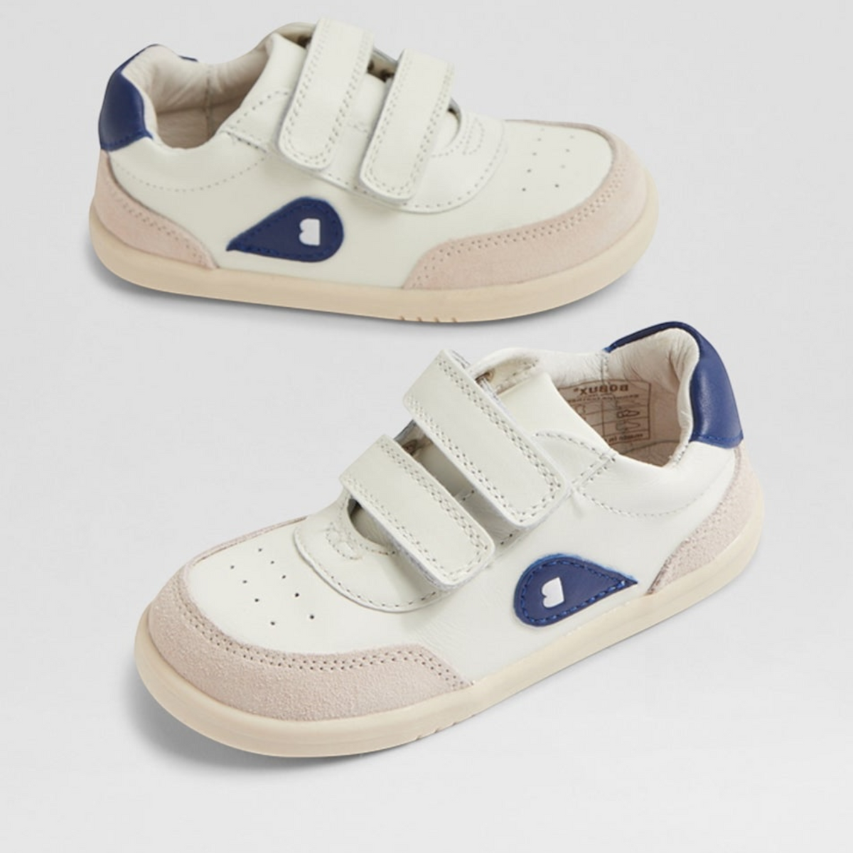 Baby Bobux Champ Chalk sneakers in gentian blue, soft and flexible footwear for little feet, with breathable design and secure fit.