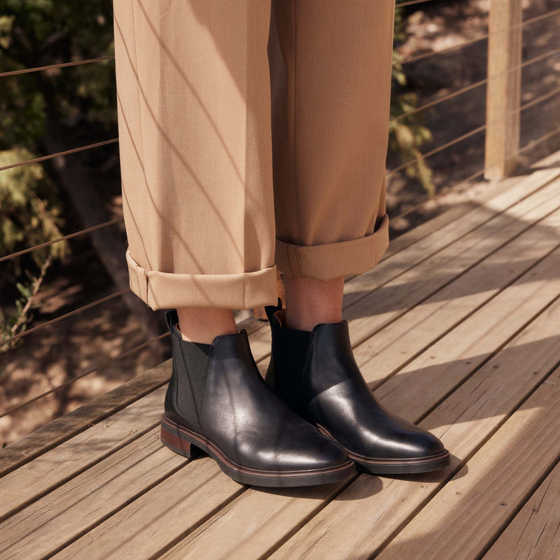 Black EOS Blaiz boots with lace-up design and chunky sole, stylish footwear for casual or urban wear.