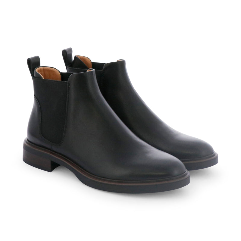 Black EOS Blaiz boots with sleek design, featuring ankle-height style and subtle branding, showcased from the top view.