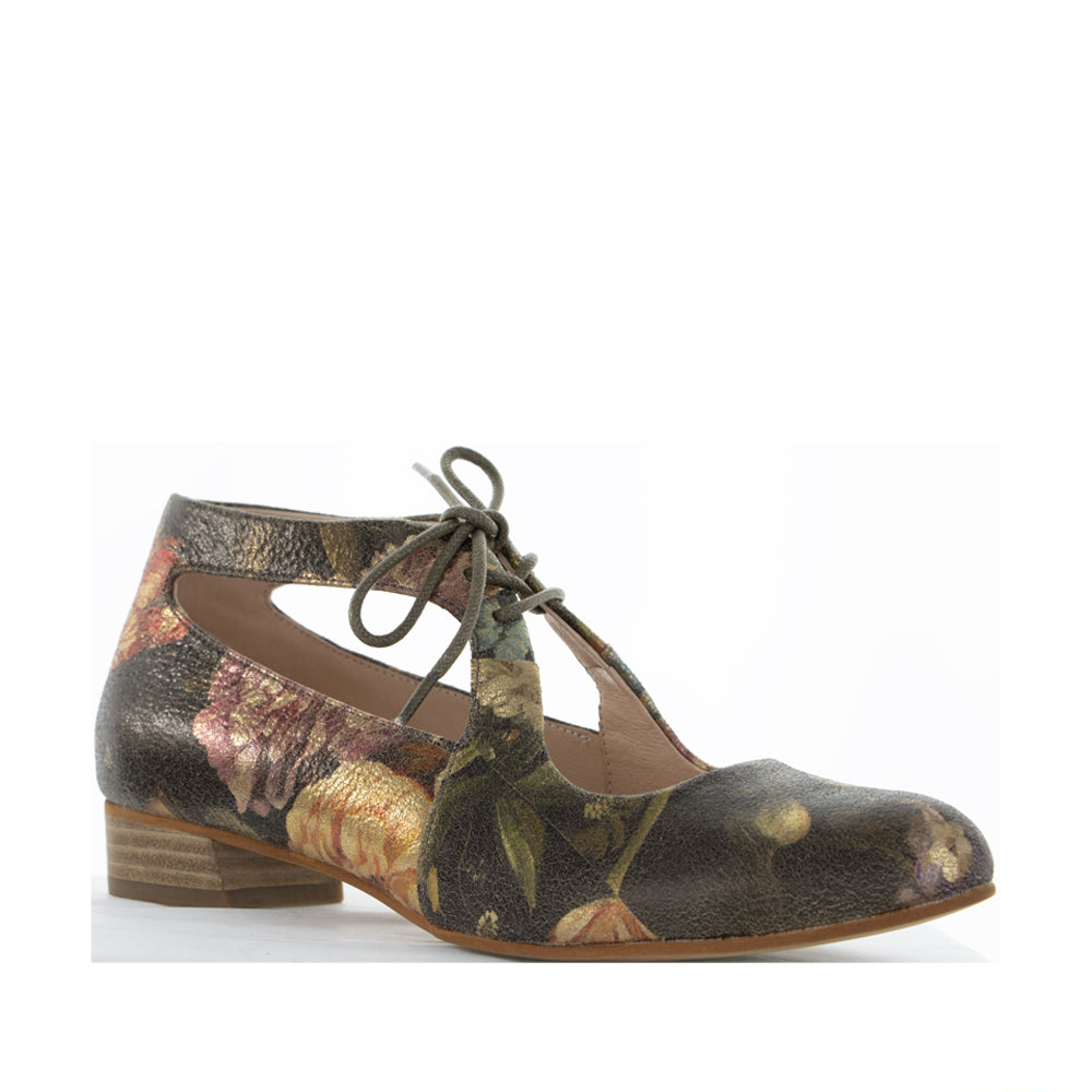 Le Sansa Boss Red Floral Print sandals featuring vibrant red floral design and comfortable open-toe style.