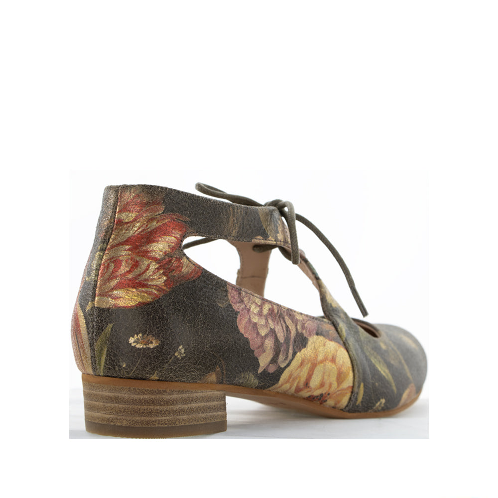 Le Sansa Boss Red floral print sandals with open toe and ankle strap, featuring vibrant red and floral design.