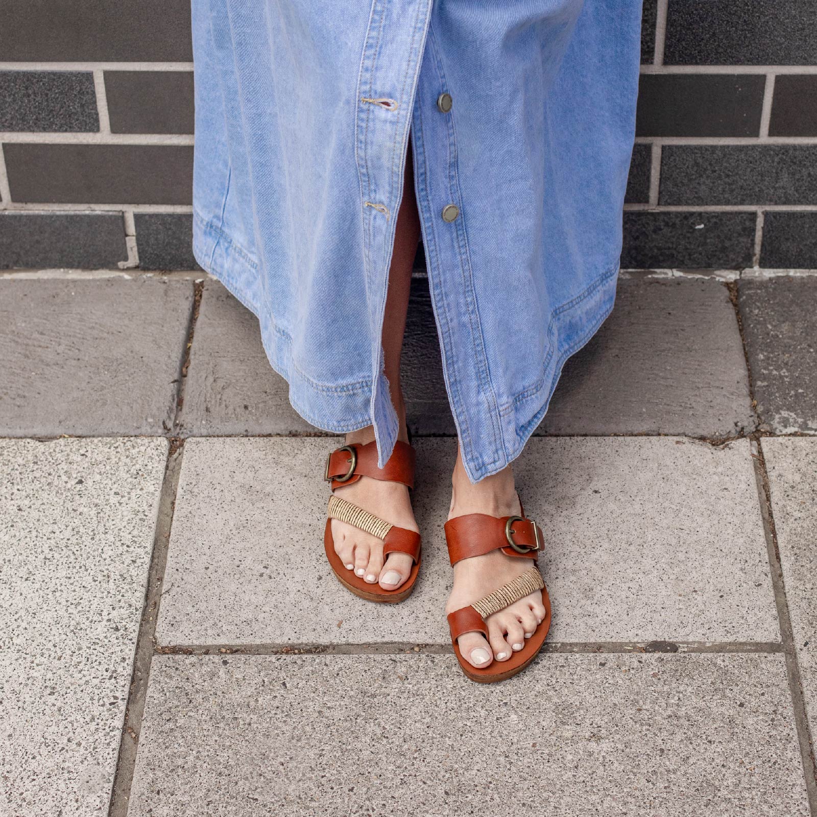 LOS CABOS BRIA COGNAC Women Slip-ons - Zeke Collection NZ