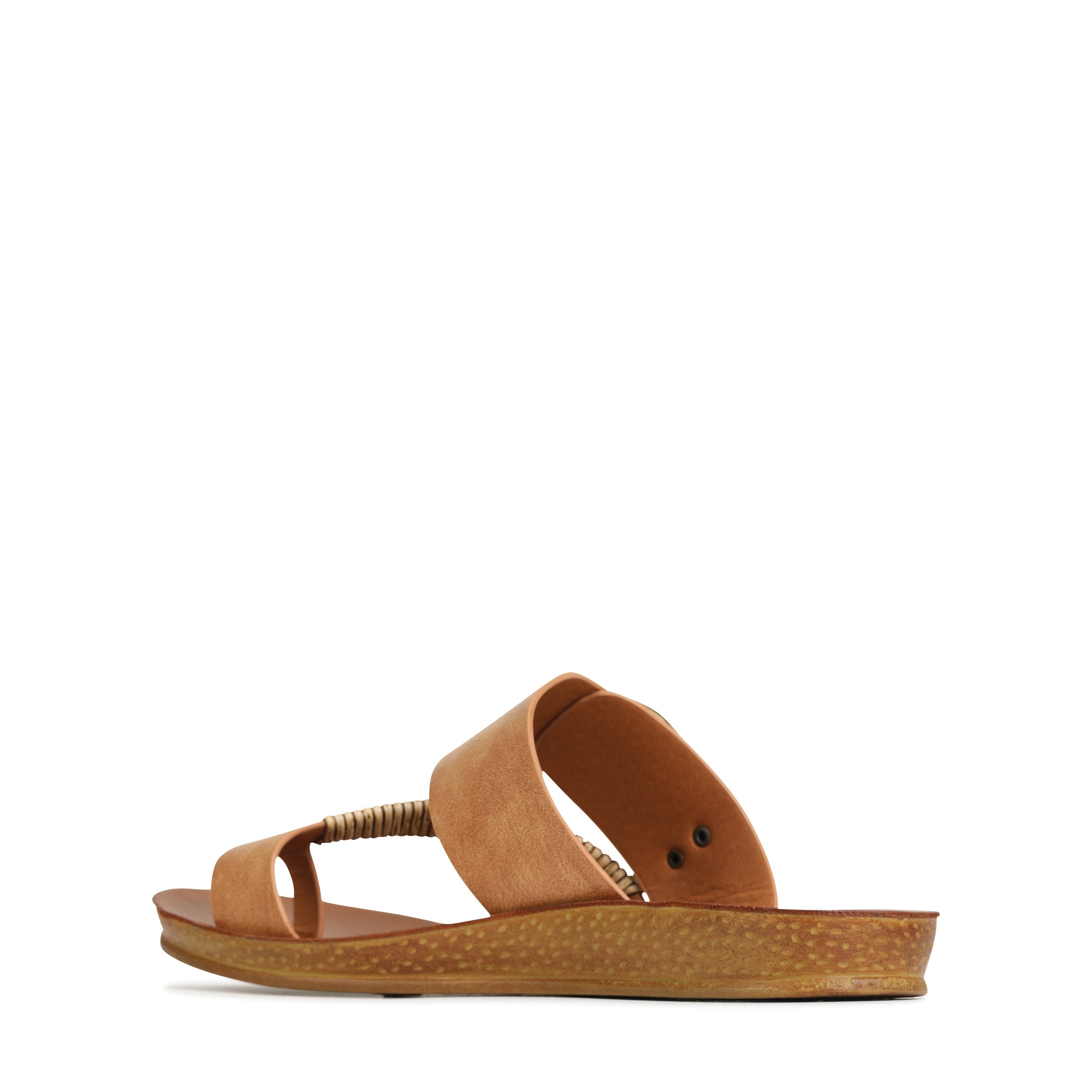 Inside view of Los Cabos Bria Brandy slip-on shoes, showcasing their stylish design and comfortable interior.
