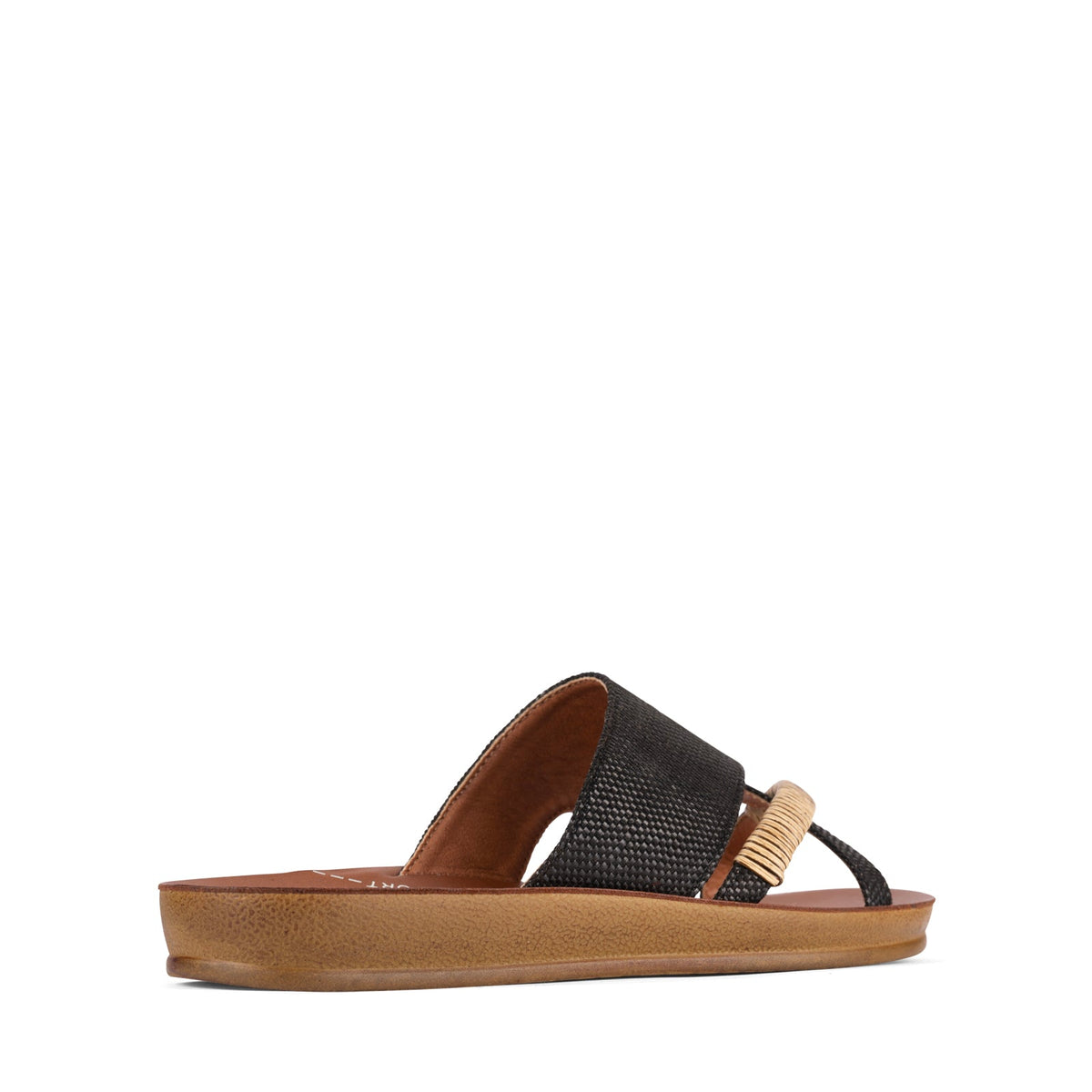 Black raffia slip-on shoes by LOS CABOS featuring a sleek, minimalist design and comfortable fit.