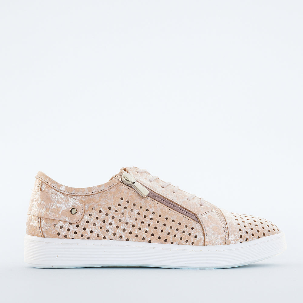 Cabello EG17 Powder Print sneakers with stylish patterned design and white sole, showcasing trendy footwear style.