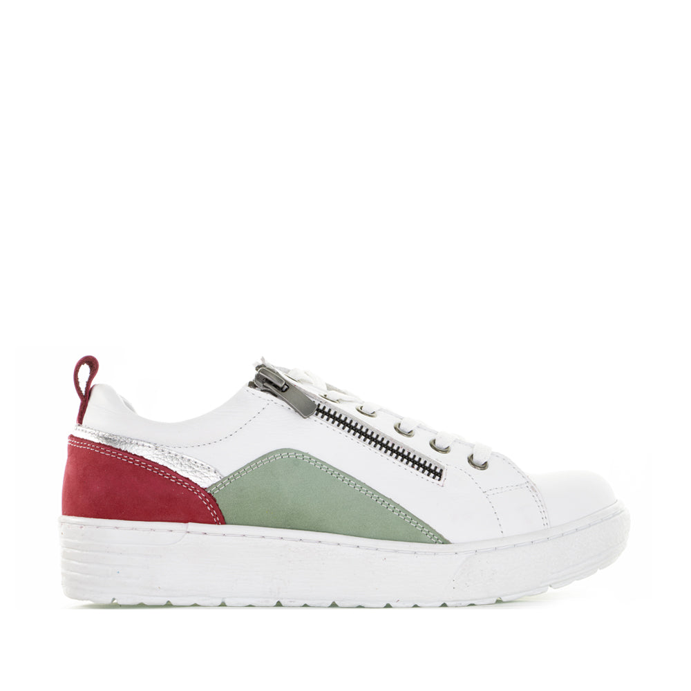 Cabello EG22 white mint sneakers with stylish design, featuring white and mint-green accents and comfortable laces.