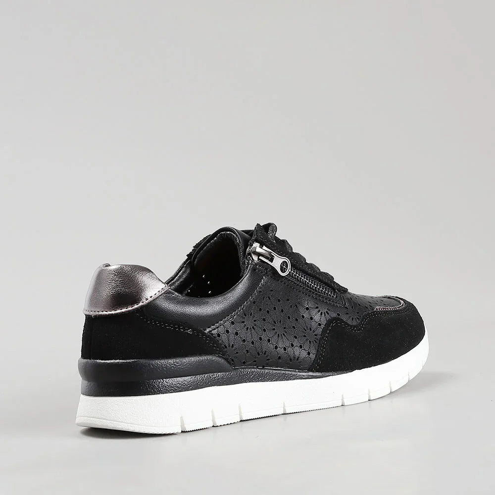 CC Resorts Caitlyn black and pewter sneakers with stylish design, featuring a sleek look and comfortable fit.