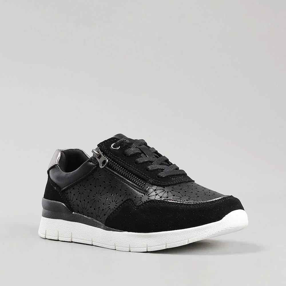 CC RESORTS Caitlyn black pewter sneakers with stylish design and comfortable fit, featuring a sleek black and pewter color scheme.