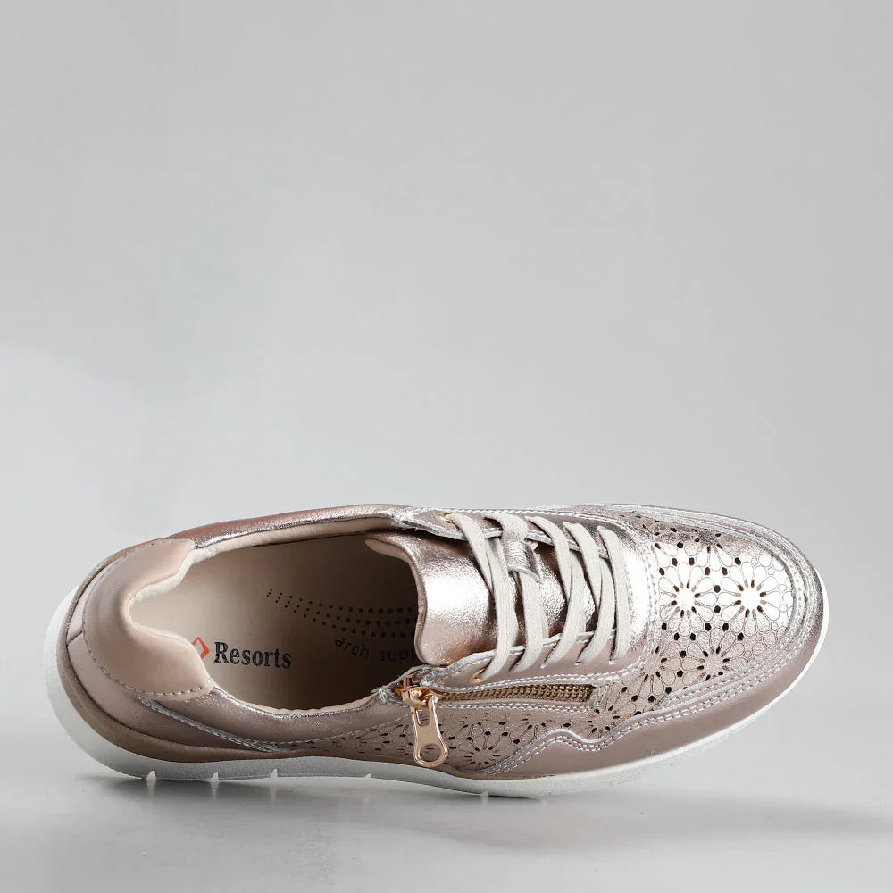 CC RESORTS Caitlyn Champagne Beige sneakers with beige and champagne-toned design, casual and stylish footwear.