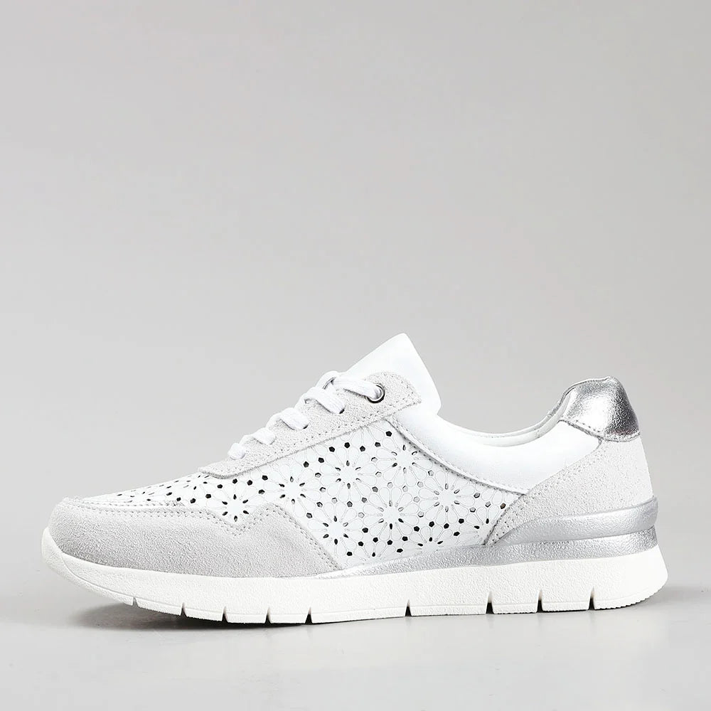 CC RESORTS Caitlyn white and light grey sneakers with stylish design and comfortable fit, perfect for casual wear.