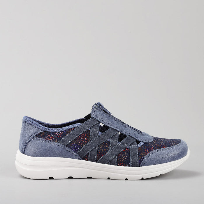 CC Resorts Callum denim casuals with floral side design, featuring a relaxed fit and stylish denim fabric.