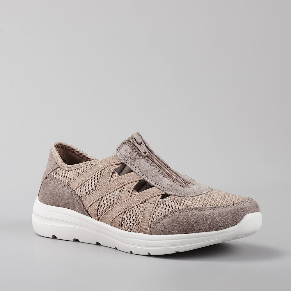 CC Resorts Callum taupe casual shoes featuring a sleek design and comfortable fit, shown in a neutral taupe color.