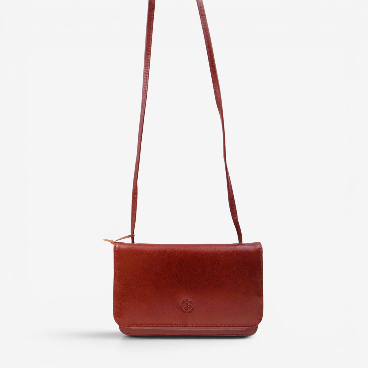 Second Nature CB4 Chocolate handbag with sleek design and smooth leather finish, featuring a structured shape and elegant details.
