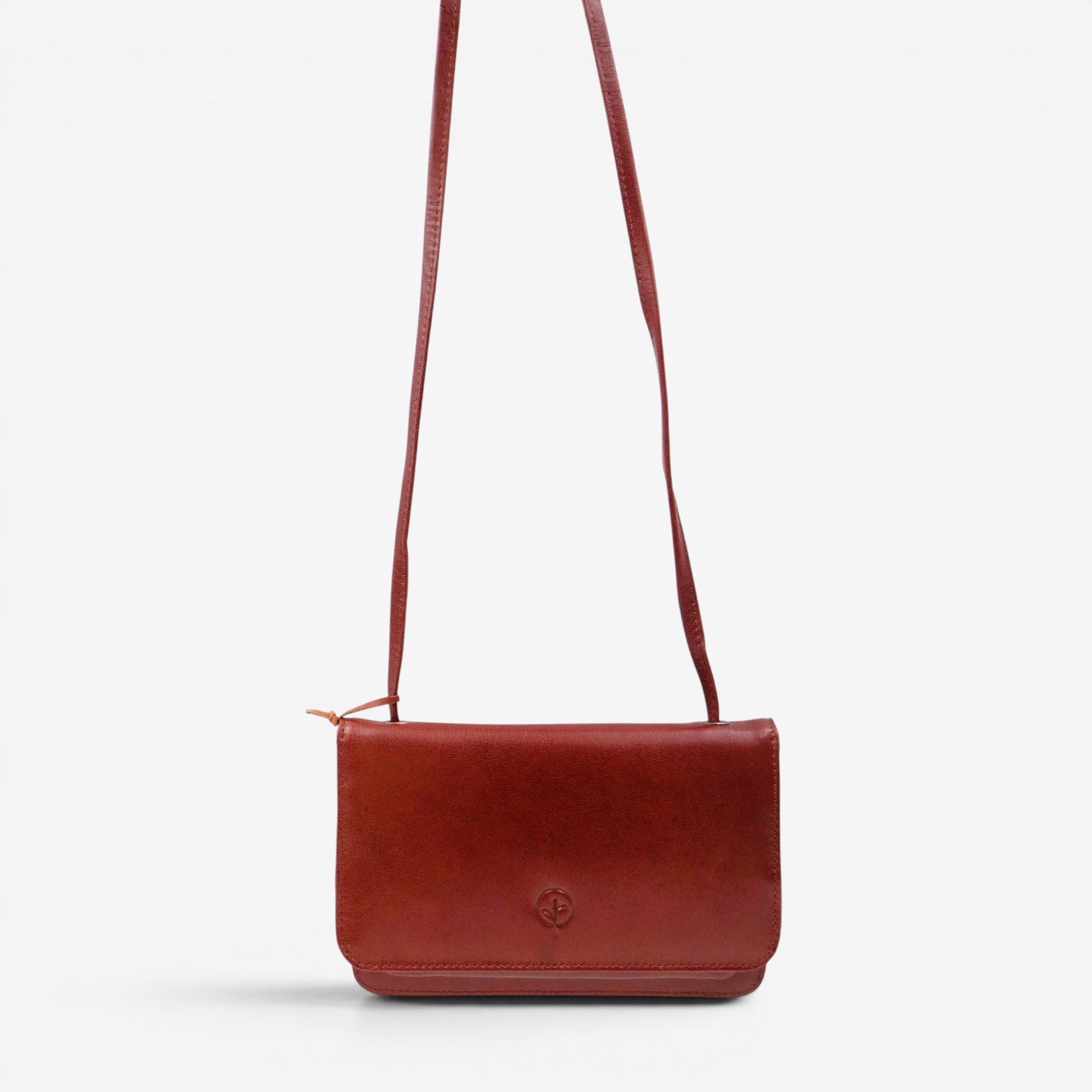 Second Nature CB4 Chocolate handbag with sleek design and smooth leather finish, featuring a structured shape and elegant details.