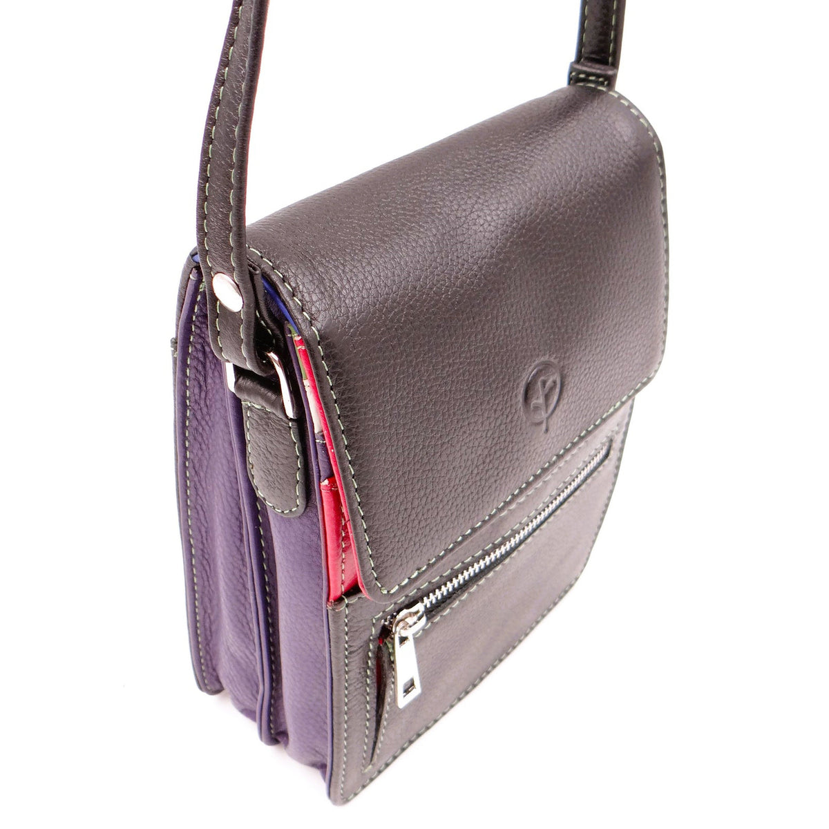 Black multi-design Second Nature CB5 handbag with adjustable strap and textured finish, featuring stylish accents and spacious interior.