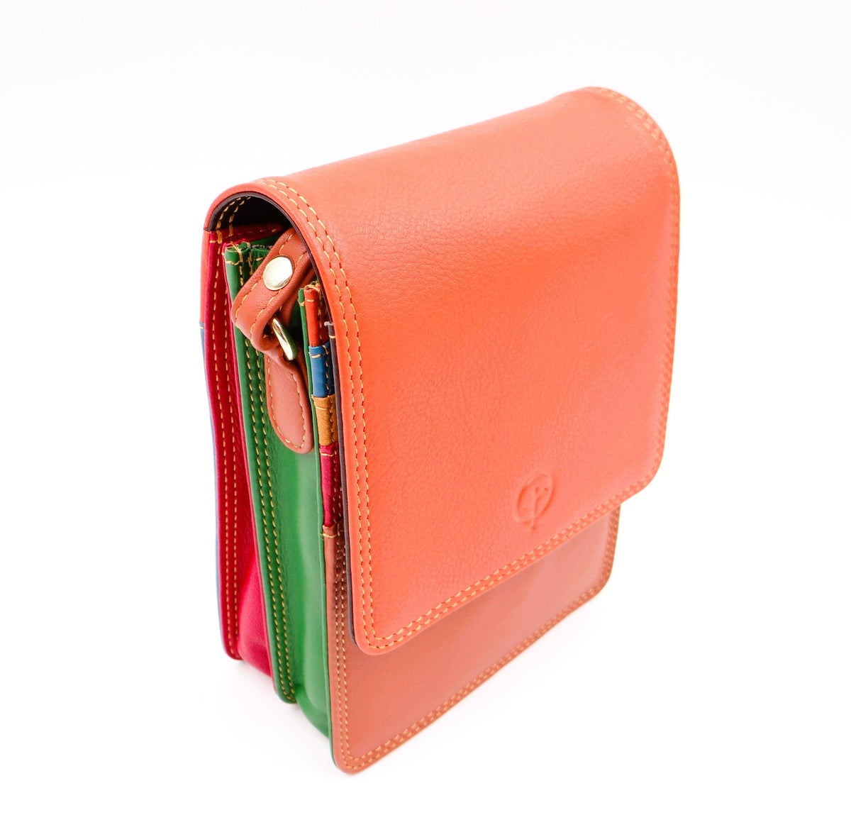 Colorful Second Nature CB6 Multi handbag with textured leather and gold-tone hardware, showcasing its stylish design and spacious interior.
