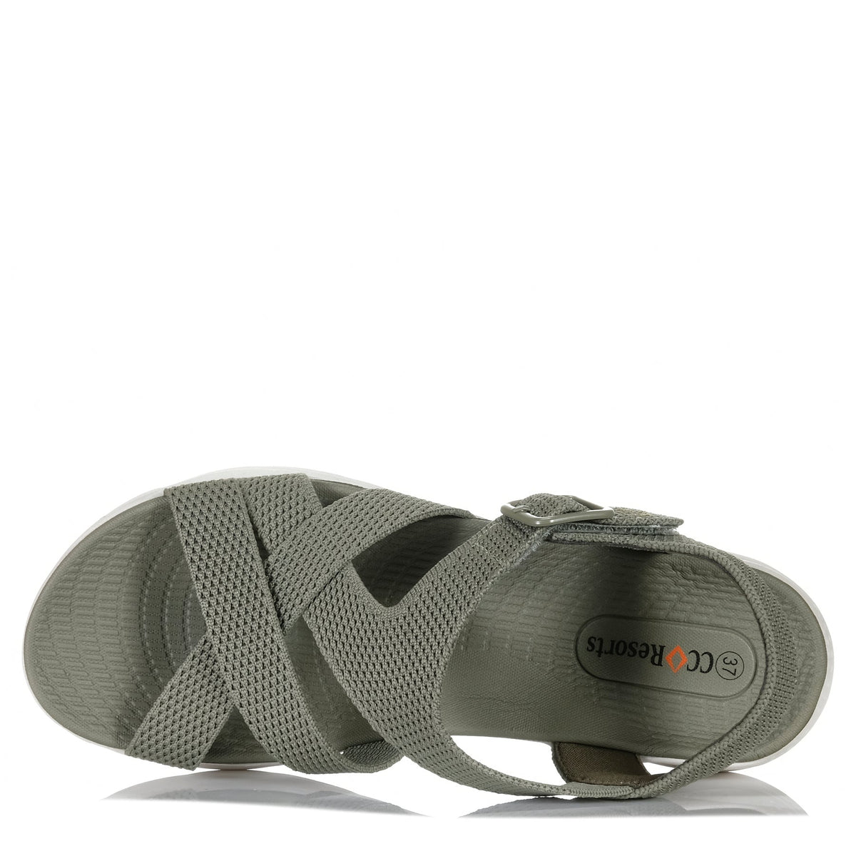 Light khaki CC Resorts Leonar LT sandals with open toes and adjustable straps, displayed on a neutral background.